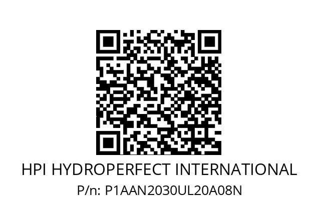   HPI HYDROPERFECT INTERNATIONAL P1AAN2030UL20A08N