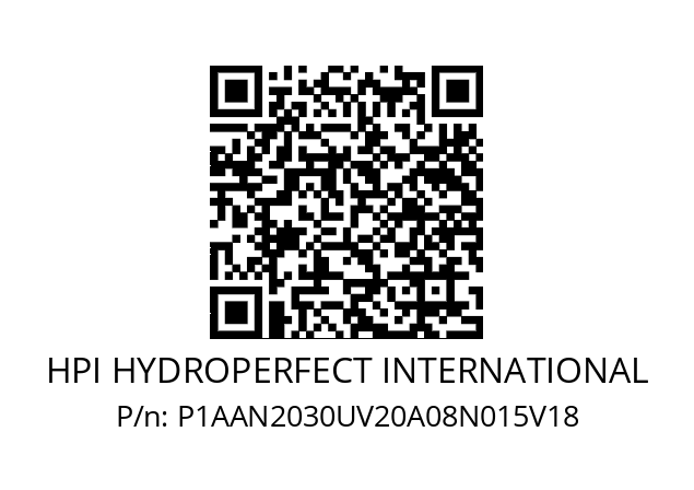   HPI HYDROPERFECT INTERNATIONAL P1AAN2030UV20A08N015V18