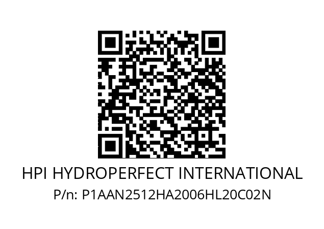   HPI HYDROPERFECT INTERNATIONAL P1AAN2512HA2006HL20C02N