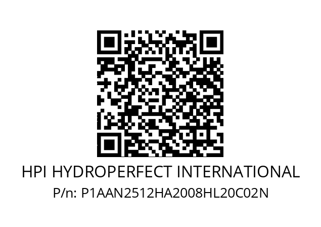   HPI HYDROPERFECT INTERNATIONAL P1AAN2512HA2008HL20C02N