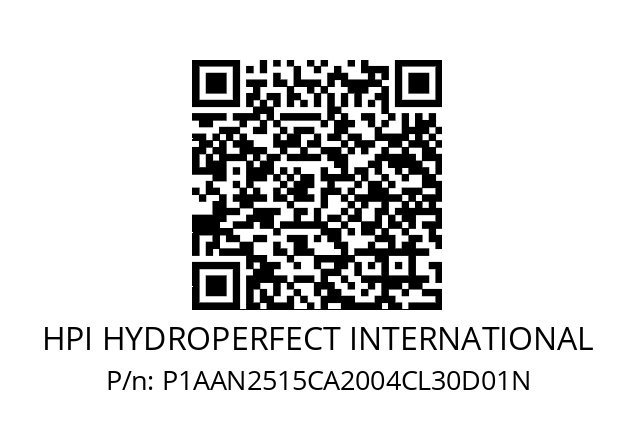   HPI HYDROPERFECT INTERNATIONAL P1AAN2515CA2004CL30D01N