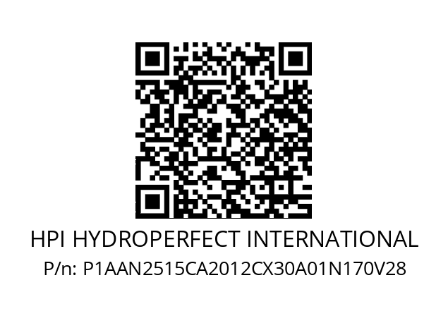   HPI HYDROPERFECT INTERNATIONAL P1AAN2515CA2012CX30A01N170V28