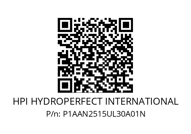   HPI HYDROPERFECT INTERNATIONAL P1AAN2515UL30A01N