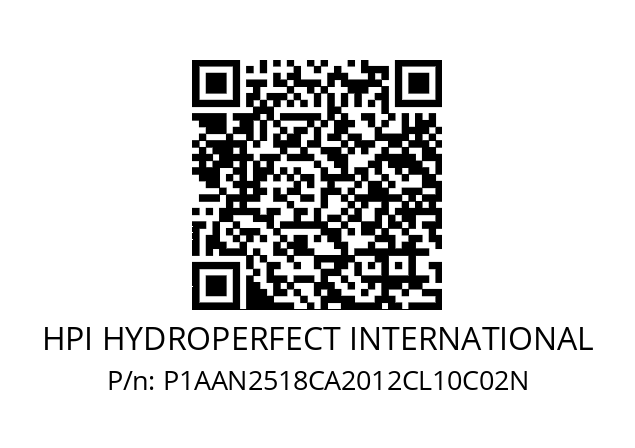   HPI HYDROPERFECT INTERNATIONAL P1AAN2518CA2012CL10C02N