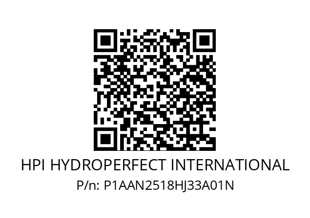   HPI HYDROPERFECT INTERNATIONAL P1AAN2518HJ33A01N