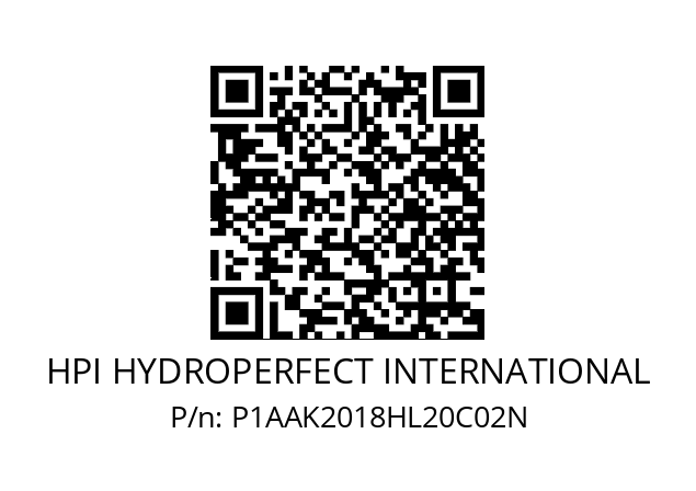   HPI HYDROPERFECT INTERNATIONAL P1AAK2018HL20C02N