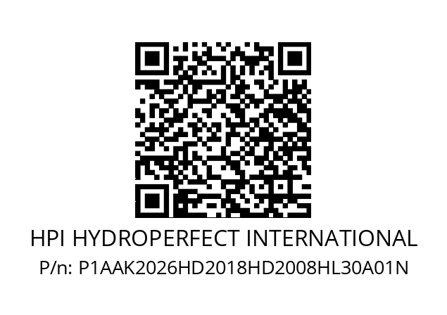   HPI HYDROPERFECT INTERNATIONAL P1AAK2026HD2018HD2008HL30A01N