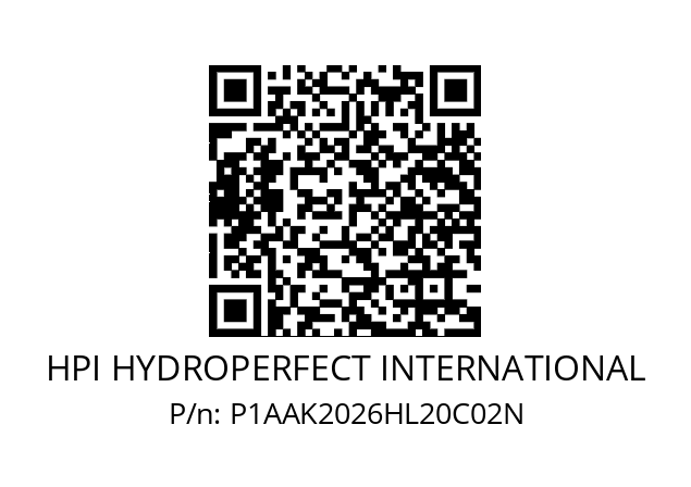   HPI HYDROPERFECT INTERNATIONAL P1AAK2026HL20C02N