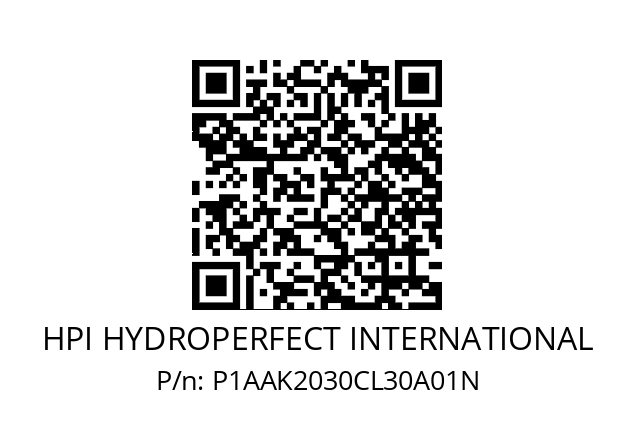   HPI HYDROPERFECT INTERNATIONAL P1AAK2030CL30A01N