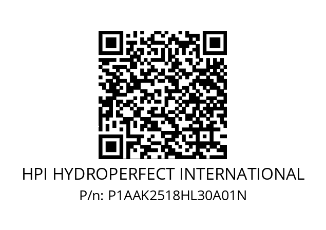   HPI HYDROPERFECT INTERNATIONAL P1AAK2518HL30A01N