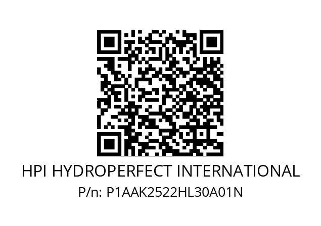   HPI HYDROPERFECT INTERNATIONAL P1AAK2522HL30A01N