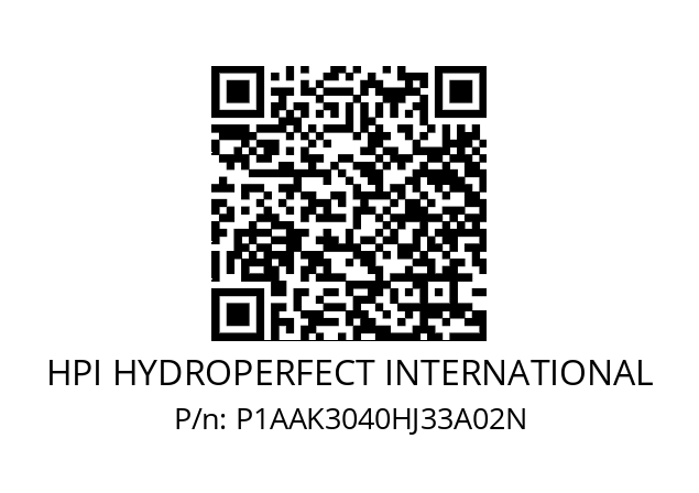   HPI HYDROPERFECT INTERNATIONAL P1AAK3040HJ33A02N