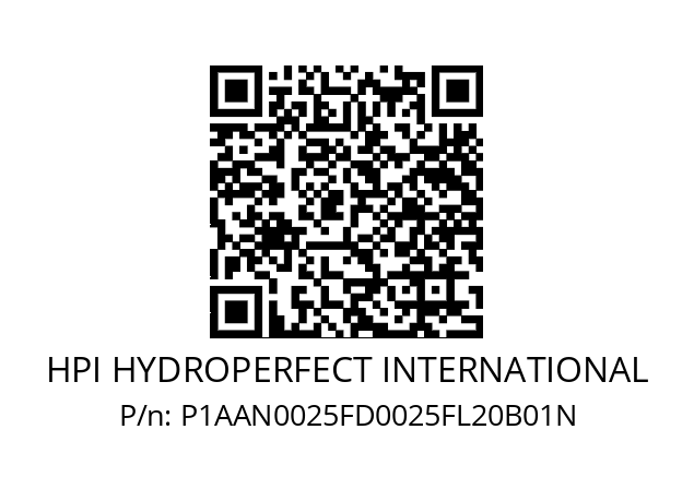   HPI HYDROPERFECT INTERNATIONAL P1AAN0025FD0025FL20B01N