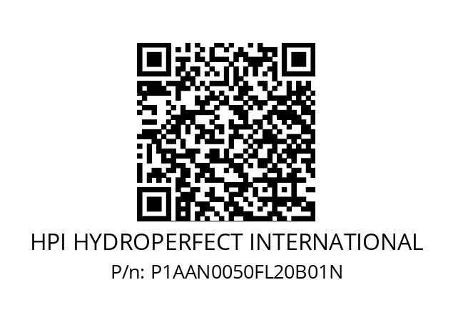   HPI HYDROPERFECT INTERNATIONAL P1AAN0050FL20B01N