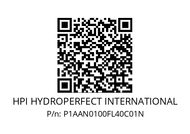   HPI HYDROPERFECT INTERNATIONAL P1AAN0100FL40C01N