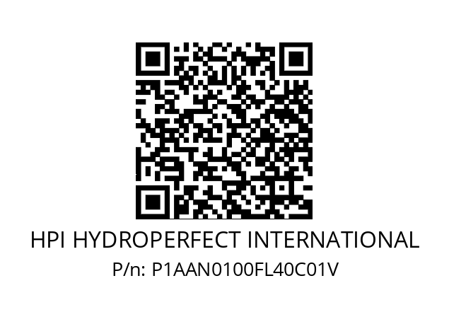   HPI HYDROPERFECT INTERNATIONAL P1AAN0100FL40C01V