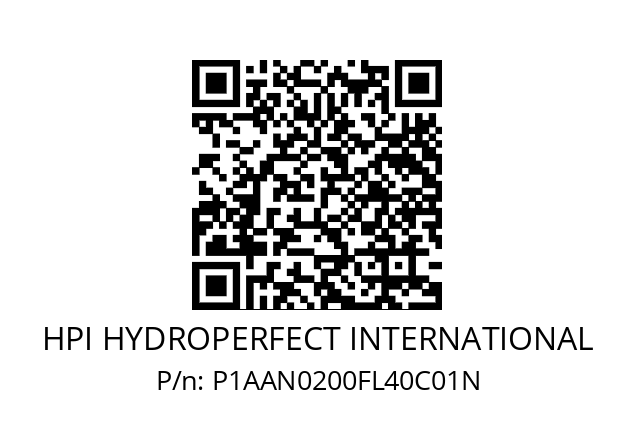   HPI HYDROPERFECT INTERNATIONAL P1AAN0200FL40C01N