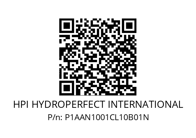   HPI HYDROPERFECT INTERNATIONAL P1AAN1001CL10B01N