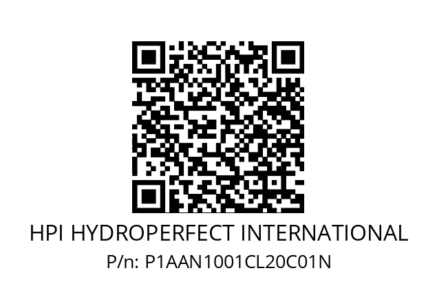   HPI HYDROPERFECT INTERNATIONAL P1AAN1001CL20C01N