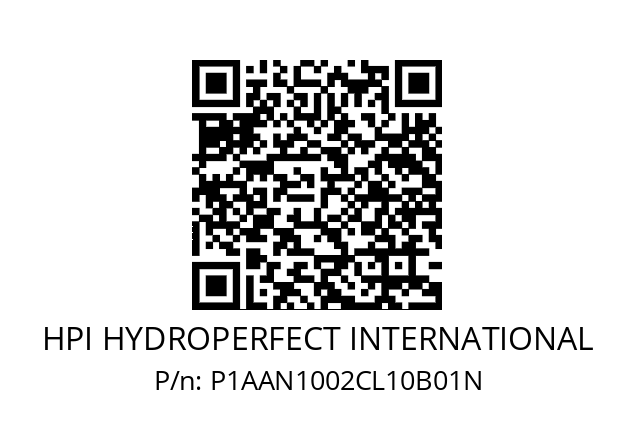   HPI HYDROPERFECT INTERNATIONAL P1AAN1002CL10B01N