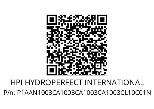   HPI HYDROPERFECT INTERNATIONAL P1AAN1003CA1003CA1003CA1003CL10C01N