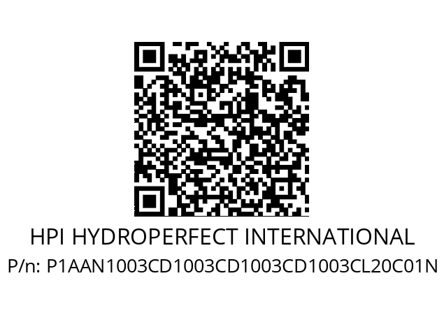   HPI HYDROPERFECT INTERNATIONAL P1AAN1003CD1003CD1003CD1003CL20C01N