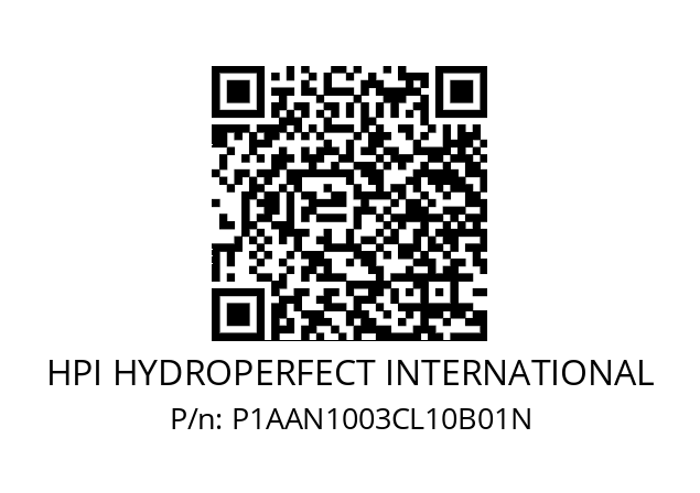   HPI HYDROPERFECT INTERNATIONAL P1AAN1003CL10B01N