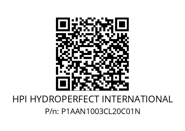   HPI HYDROPERFECT INTERNATIONAL P1AAN1003CL20C01N