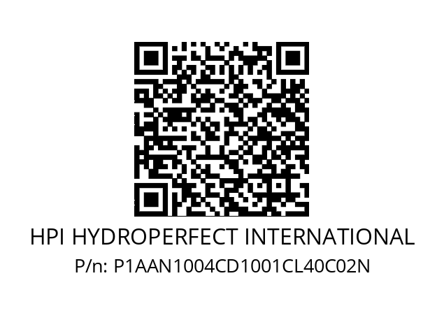   HPI HYDROPERFECT INTERNATIONAL P1AAN1004CD1001CL40C02N