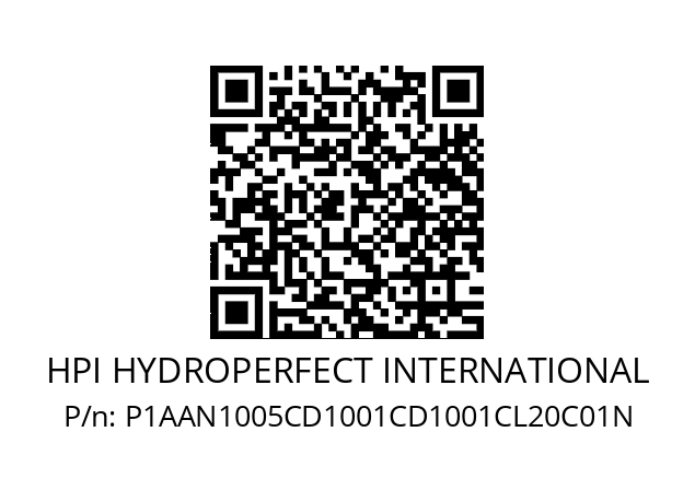   HPI HYDROPERFECT INTERNATIONAL P1AAN1005CD1001CD1001CL20C01N