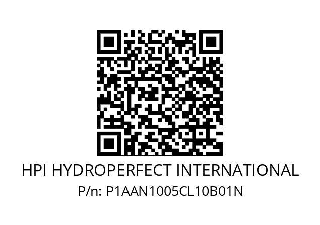   HPI HYDROPERFECT INTERNATIONAL P1AAN1005CL10B01N