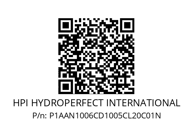   HPI HYDROPERFECT INTERNATIONAL P1AAN1006CD1005CL20C01N