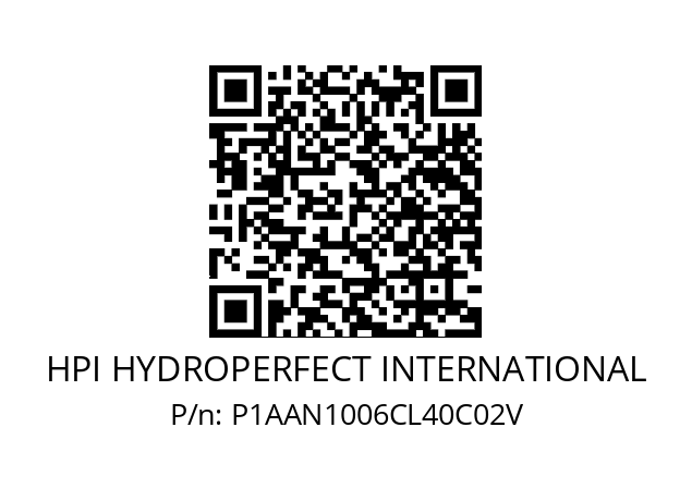   HPI HYDROPERFECT INTERNATIONAL P1AAN1006CL40C02V