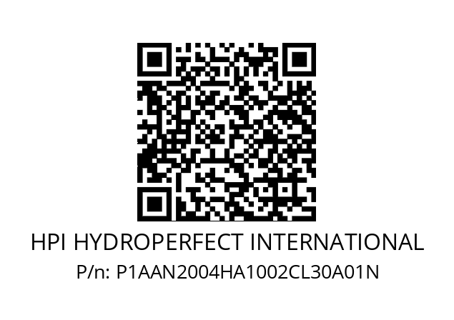   HPI HYDROPERFECT INTERNATIONAL P1AAN2004HA1002CL30A01N