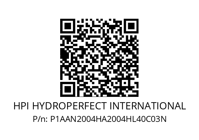   HPI HYDROPERFECT INTERNATIONAL P1AAN2004HA2004HL40C03N