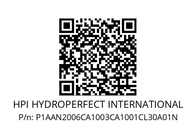   HPI HYDROPERFECT INTERNATIONAL P1AAN2006CA1003CA1001CL30A01N