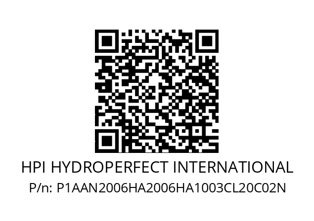   HPI HYDROPERFECT INTERNATIONAL P1AAN2006HA2006HA1003CL20C02N