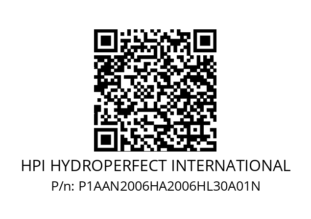   HPI HYDROPERFECT INTERNATIONAL P1AAN2006HA2006HL30A01N