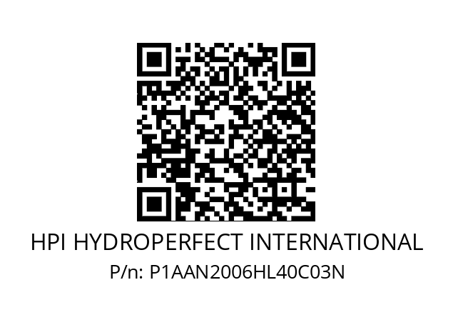   HPI HYDROPERFECT INTERNATIONAL P1AAN2006HL40C03N