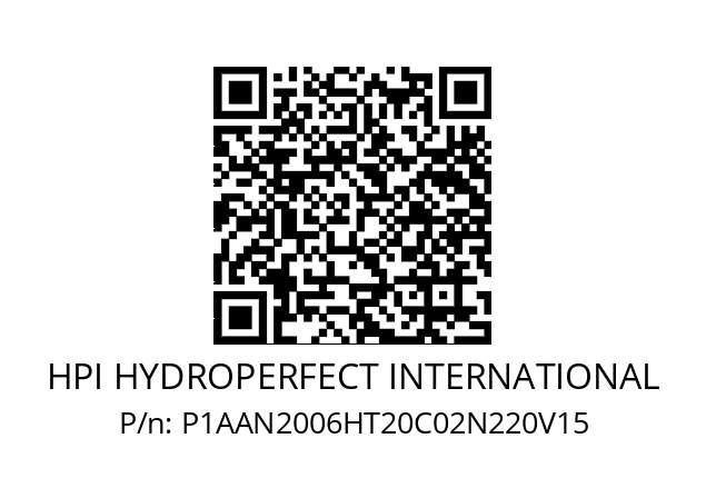   HPI HYDROPERFECT INTERNATIONAL P1AAN2006HT20C02N220V15