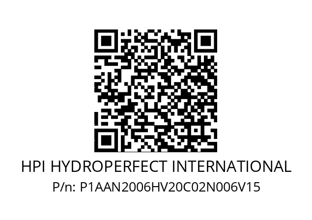   HPI HYDROPERFECT INTERNATIONAL P1AAN2006HV20C02N006V15