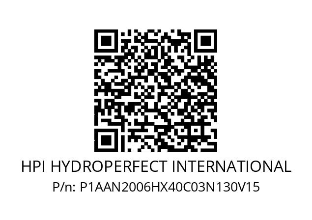   HPI HYDROPERFECT INTERNATIONAL P1AAN2006HX40C03N130V15