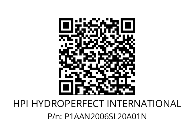   HPI HYDROPERFECT INTERNATIONAL P1AAN2006SL20A01N