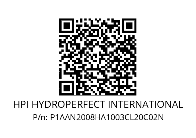   HPI HYDROPERFECT INTERNATIONAL P1AAN2008HA1003CL20C02N