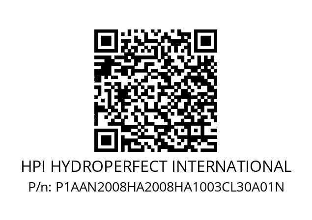   HPI HYDROPERFECT INTERNATIONAL P1AAN2008HA2008HA1003CL30A01N