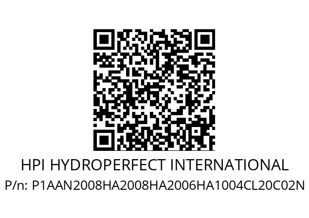   HPI HYDROPERFECT INTERNATIONAL P1AAN2008HA2008HA2006HA1004CL20C02N