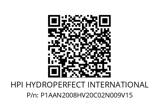   HPI HYDROPERFECT INTERNATIONAL P1AAN2008HV20C02N009V15