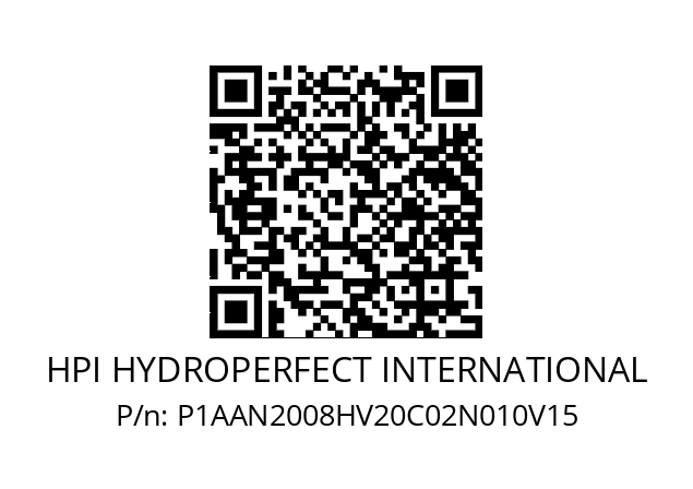   HPI HYDROPERFECT INTERNATIONAL P1AAN2008HV20C02N010V15