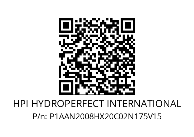   HPI HYDROPERFECT INTERNATIONAL P1AAN2008HX20C02N175V15