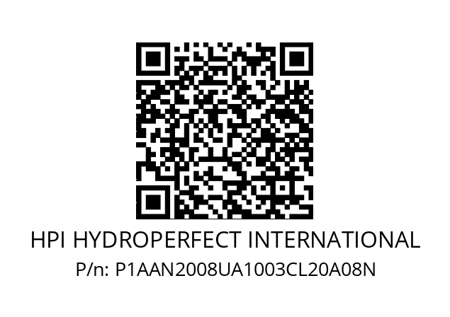   HPI HYDROPERFECT INTERNATIONAL P1AAN2008UA1003CL20A08N